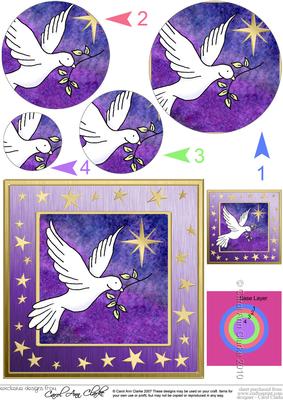Xmas Dove Circle Pyramage Topper
