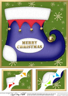 8 x 8 Xmas Stocking Scalloped Corner Topper