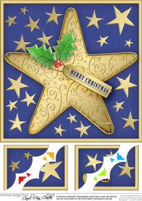 8 x 8 Xmas Star Scalloped Corner Topper