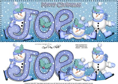 Xmas Large Dl Joe Quick Card N 3D Decoupage