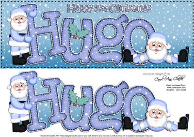 Xmas Large Dl Hugo Quick Card N 3D Decoupage
