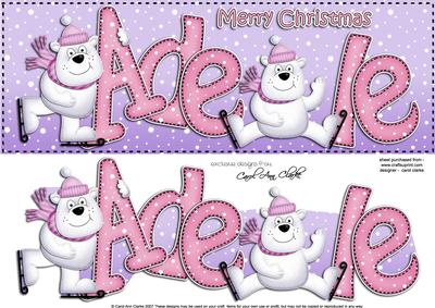 Xmas Large Dl Adele Quick Card N 3D Decoupage