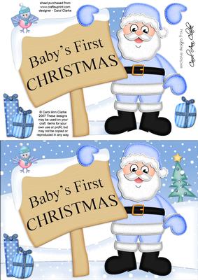 Santa Baby's First Christmas A5 Quick Card 3D Decoupage