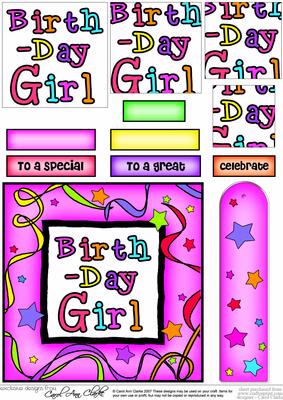 Birthday Girl Quick Card with Pyramage