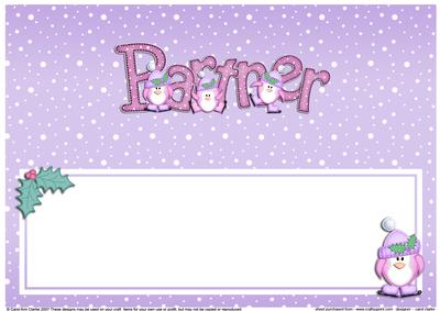Xmas Partner with Penguins Matching Large Dl Insert