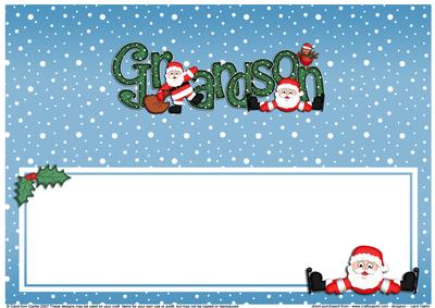 Xmas Grandson with Santa Matching Large Dl Insert