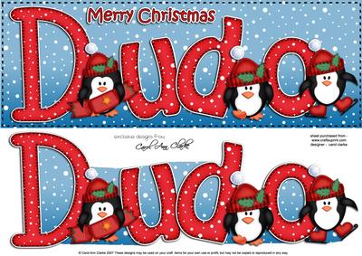 Xmas Large Dl Dudo Quick Card N 3D Decoupage