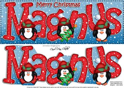 Xmas Large Dl Magnus Quick Card N 3D Decoupage