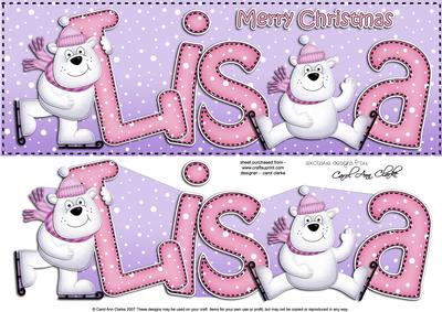 Xmas Large Dl Lisa Quick Card N 3D Decoupage