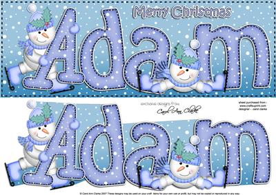 Xmas Large Dl Adam Quick Card N 3D Decoupage