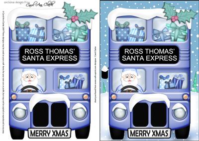 Xmas Santa Express Ross Thomas A5 Quick Card N 3D Decoupage