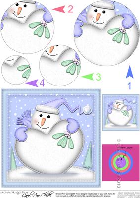Xmas Snowman Xmas Love Circle Pyramage Topper