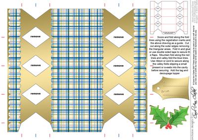 Tartan Cracker Shaped Treat or Favour Box