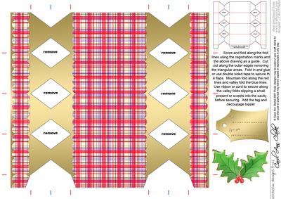 Tartan Cracker Shaped Treat or Favour Box