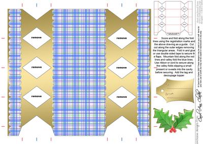 Tartan Cracker Shaped Treat or Favour Box
