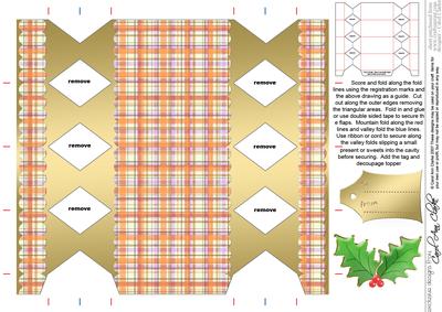 Tartan Cracker Shaped Treat or Favour Box