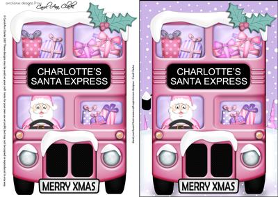 Xmas Santa Express Charlotte A5 Quick Card N 3D Decoupage
