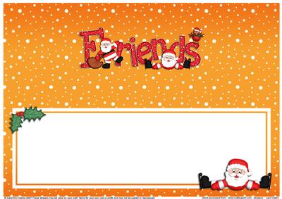 Xmas Friends with Santa Matching Large Dl Insert