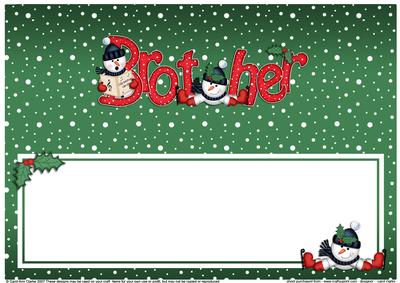 Xmas Brother with Snowmen Matching Large Dl Insert