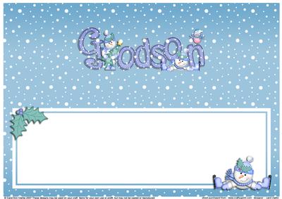 Xmas Godson with Snowmen Matching Large Dl Insert