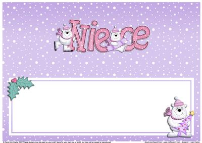 Xmas Niece with Polar Bears Matching Large Dl Insert