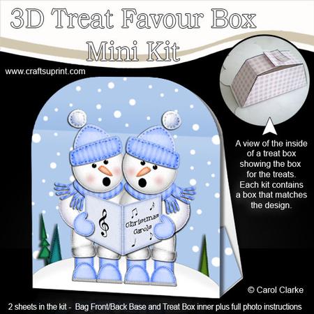 3D Xmas Singing Snowmen Treat or Favour Box Mini Kit