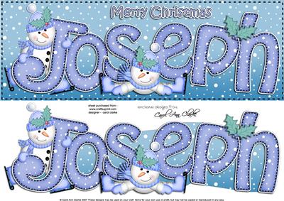 Xmas Large Dl Joseph Quick Card with Santa N 3D Decoupage