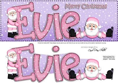 Xmas Large Dl Evie Quick Card with Santa N 3D Decoupage