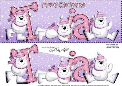 Xmas Large Dl Tia Quick Card N 3D Decoupage