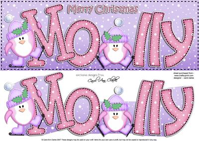 Xmas Large Dl Molly Quick Card N 3D Decoupage