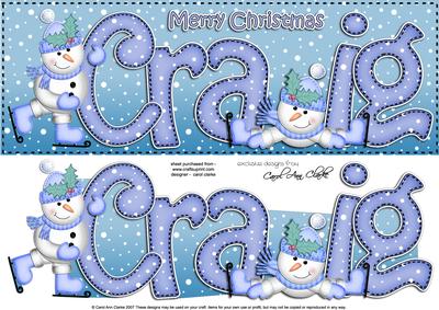 Xmas Large Dl Craig Quick Card N 3D Decoupage