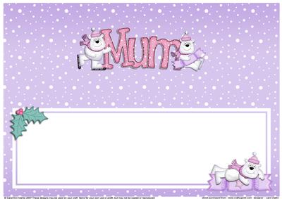 Xmas Mum with Polar Bears Matching Large Dl Insert