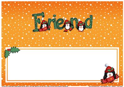Xmas Friend with Penguins Matching Large Dl Insert