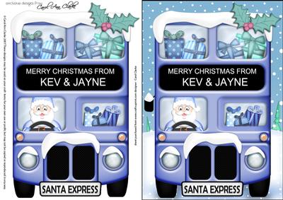 Xmas Santa Express Kev & Jayne A5 3D Decoupage