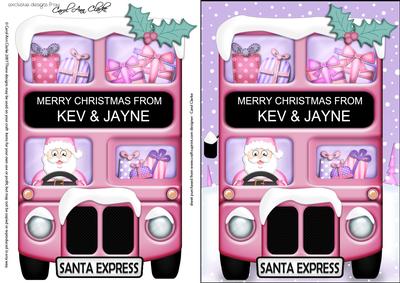 Xmas Santa Express Kev & Jayne A5 3D Decoupage