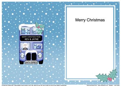 Xmas Santa Express A5 Kev & Jayne Matching A5 Insert