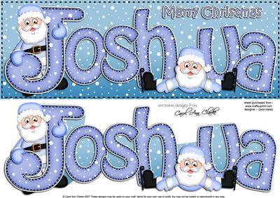 Xmas Large Dl Joshua Quick Card N 3D Decoupage
