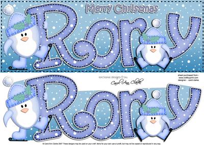 Xmas Large Dl Rory Quick Card N 3D Decoupage
