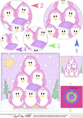 Penguin Tree Felties Circle Pyramage Topper