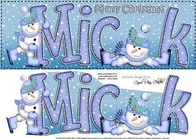 Xmas Large Dl Mick Quick Card N 3D Decoupage