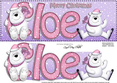 Xmas Large Dl Cloe Quick Card N 3D Decoupage
