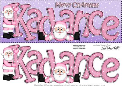 Xmas Large Dl Kadance Quick Card with Santa N 3D Decoupage