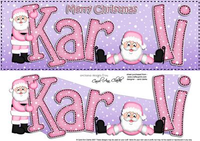 Xmas Large Dl Karli Quick Card with Santa N 3D Decoupage