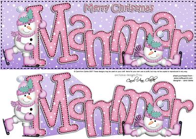 Xmas Large Dl Mammar Quick Card with Santa N 3D Decoupage
