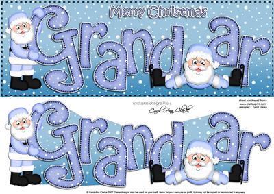 Xmas Large Dl Grandar Quick Card with Santa N 3D Decoupage