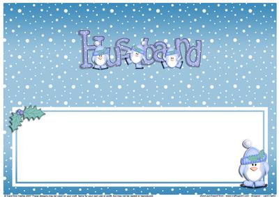 Xmas Husband with Penguins Matching Large Dl Insert