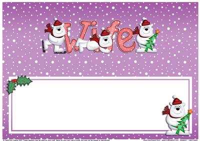 Xmas Wife with Polar Bears Matching Large Dl Insert
