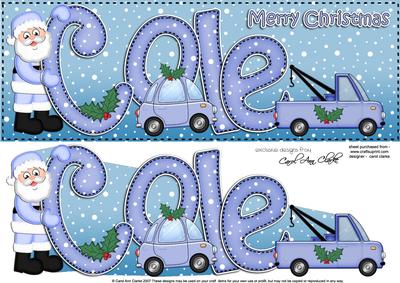 Xmas Large Dl Cole Quick Card N 3D Decoupage