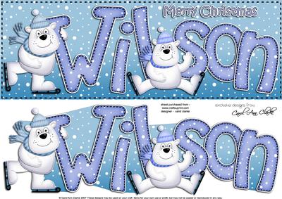 Xmas Large Dl Wilson Quick Card N 3D Decoupage
