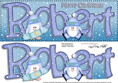 Xmas Large Dl Robert Quick Card N 3D Decoupage